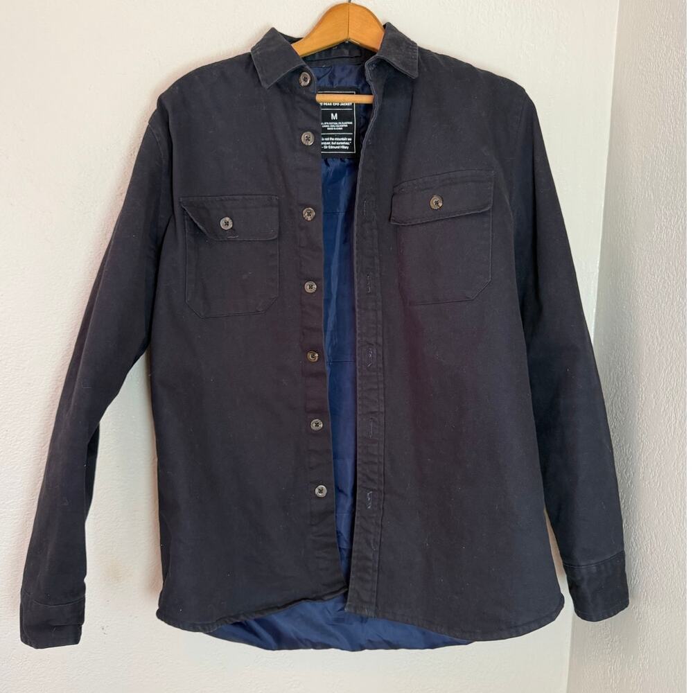 Men's Line of Trade Navy Lined Outdoor The Peak CPO Jacket Coat Size Med